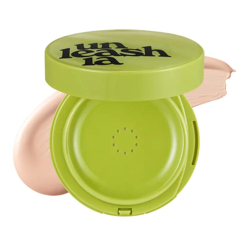 [unleashia green cushion 23W] Satin Wear Healthy-Green Cushion (Bisque)