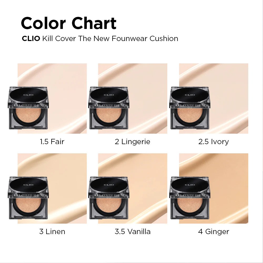 Clio Kill Cover The New Founwear Cushion Set Spf Ginger Medium Beige Korean