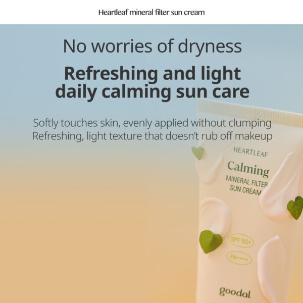 goodal heartleaf calming mineral filter sun cream-50ml - Image 3