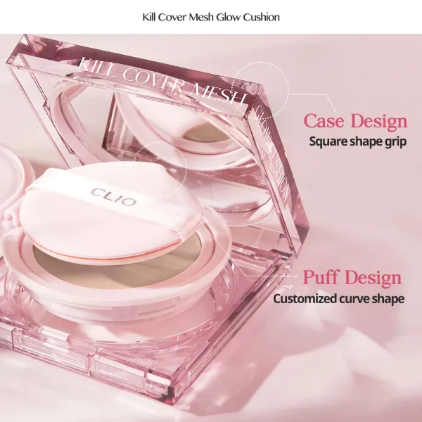 CLIO KILL COVER MESH GLOW CUSHION Mini SPF50+ PA++++ – 04 Ginger - Image 3