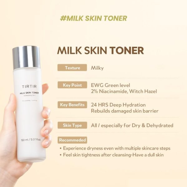 TIRTIR - Milk Skin Toner Light 150ml - Image 2