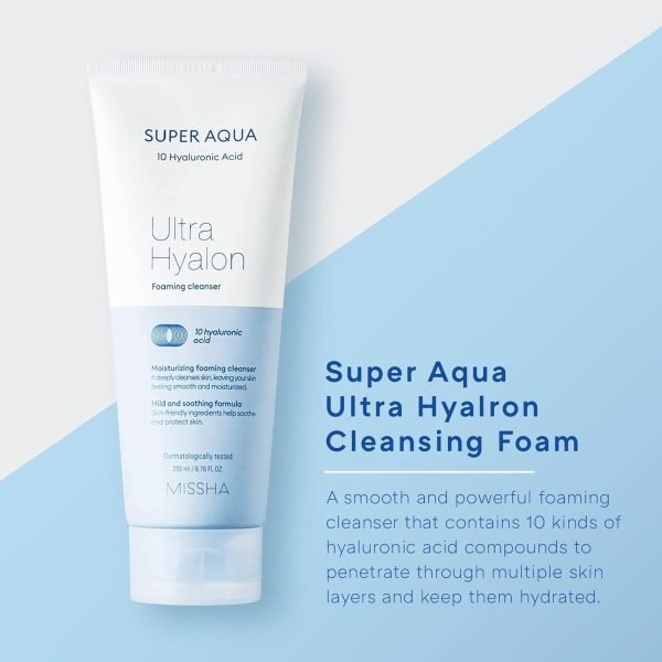 MISSHA - Super Aqua Ultra Hyalon Foaming Cleanser 200ml - Image 4