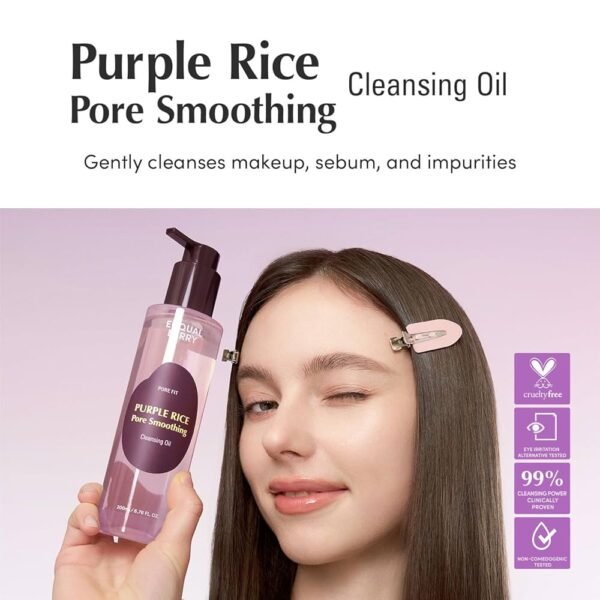 EQQUALBERRY - Purple Rice Pore Smoothing Cleansing Oil 200ml - Image 2