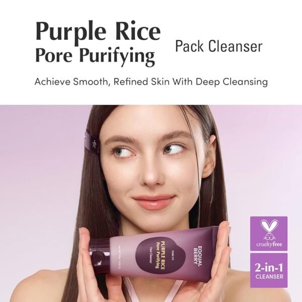 EQQUALBERRY - Purple Rice Pore Purifying Pack Cleanser 130g - Image 2